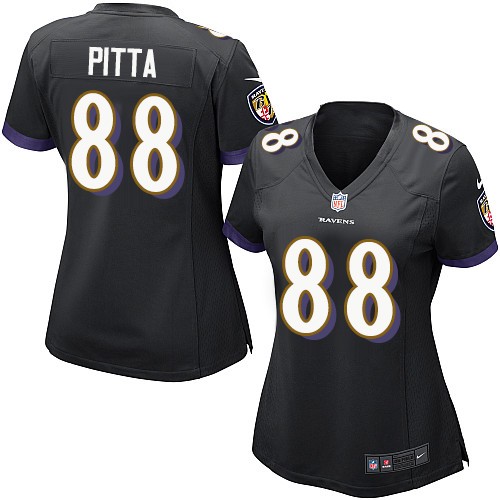 Women's Elite Dennis Pitta Nike Jersey Black Alternate - #88 NFL Baltimore Ravens